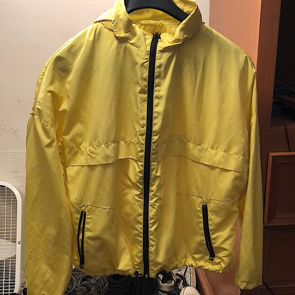 Yellow rain jacket